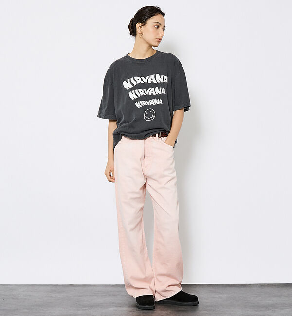 ABAHOUSE「【Johnbull／ジョンブル】ガーメントダイ フレアワイドパンツ／セットアップ」|デニム|