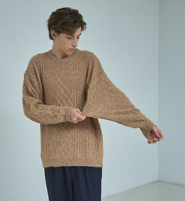 ABAHOUSE「WOOL MIX メランジシャギー アランニット」|ニット・セーター|