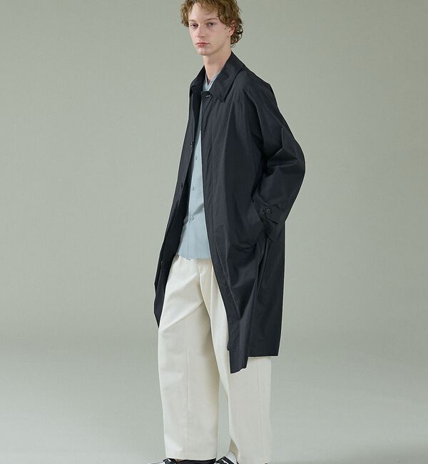 ABAHOUSE「クリスピーナイロン バルカラーコート / オーバーサイズ / 軽量 ストレッチ」|ステンカラーコート|