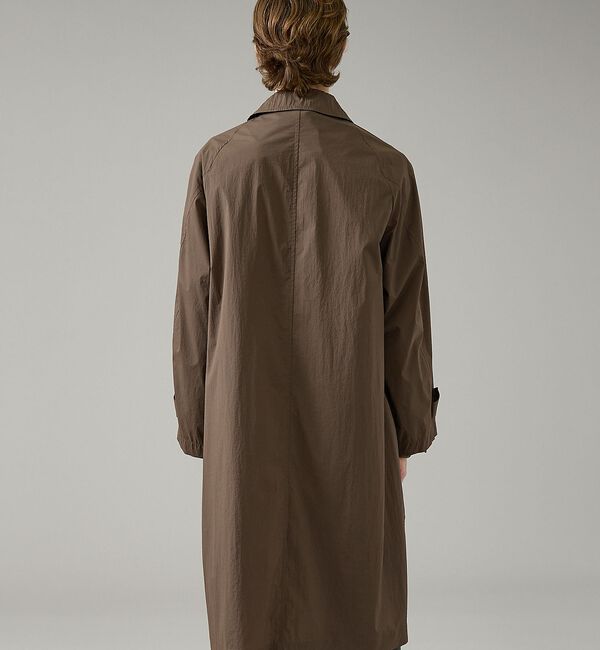 ABAHOUSE「クリスピーナイロン バルカラーコート / オーバーサイズ / 軽量 ストレッチ」|ステンカラーコート|