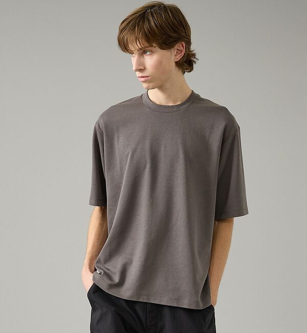 ABAHOUSE「【リバーシブルカラー】ライトポンチ 半袖Tシャツ / リラックスフィット【予約】」|Tシャツ・カットソー|チャコールグレー
