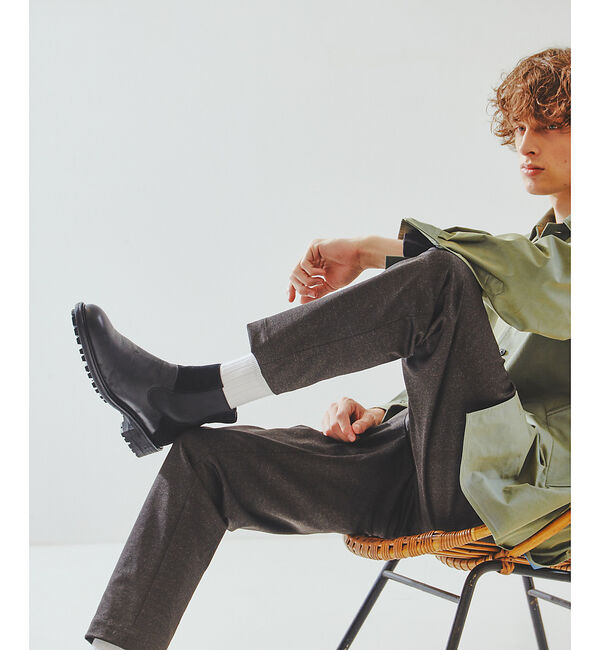 alfredoBANNISTER「ベロア切替 サイドゴアブーツ」|ショートブーツ|