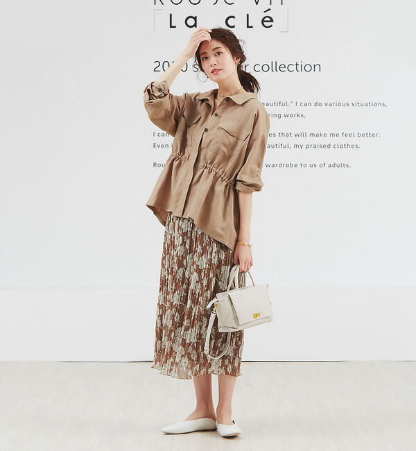 Rouge vif「フラワー楊柳プリーツスカート」|スカート|