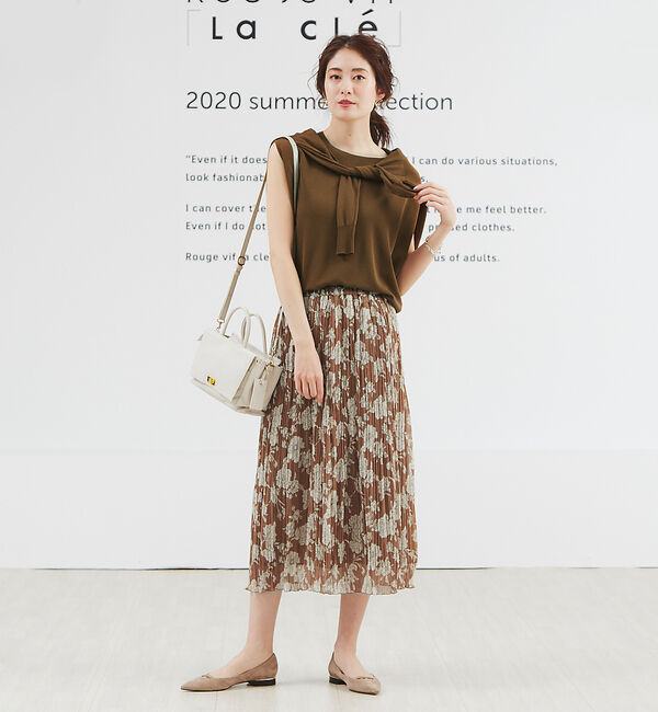 Rouge vif「フラワー楊柳プリーツスカート」|スカート|