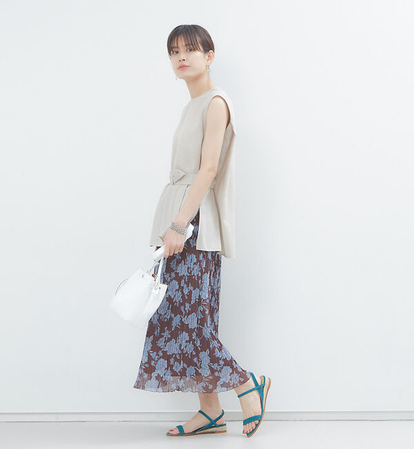 Rouge vif「フラワー楊柳プリーツスカート」|スカート|