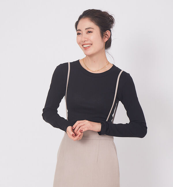 Rouge vif「丸胴フライスクルー」|Tシャツ・カットソー|ブラック