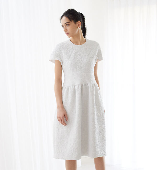 Rouge vif「【BELLE ROBE】ふくれジャガードワンピース」|ワンピース|ホワイト