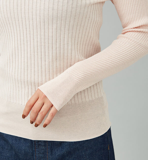 Rouge vif「シルク混ワイドリブポロニット」|ニット・セーター|