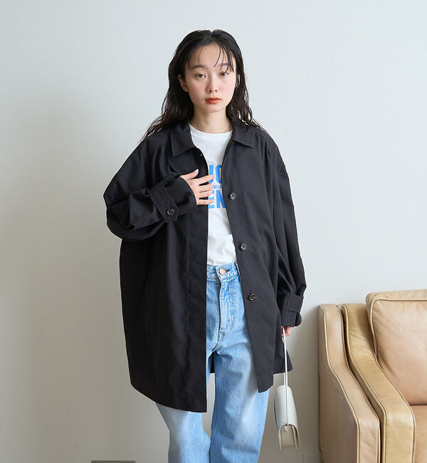 Rouge vif「ピーチ加工ステンカラーハーフコート」|ステンカラーコート|