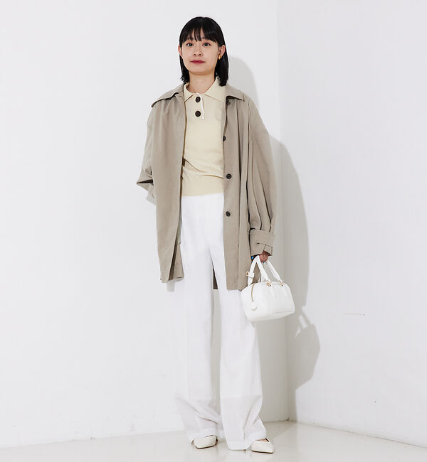 Rouge vif「ピーチ加工ステンカラーハーフコート」|ステンカラーコート|