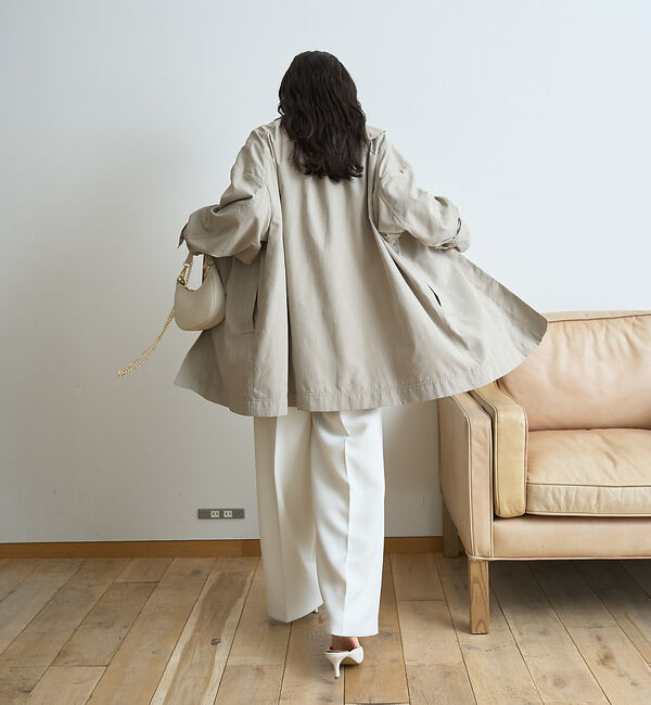 Rouge vif「ピーチ加工ステンカラーハーフコート」|ステンカラーコート|