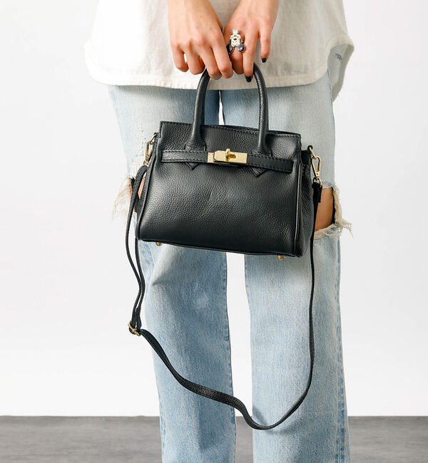 Rouge vif「【AULENTTI/オウレンティ】2WAY レザーミニバッグ / ベルト付きレザ」|ショルダー・メッセンジャー|