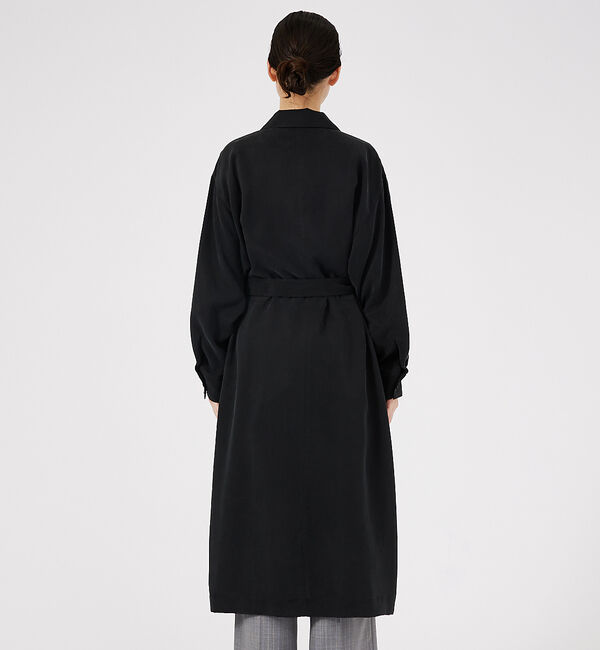 qualite「フロントダブルベルテッドコート」|トレンチコート|