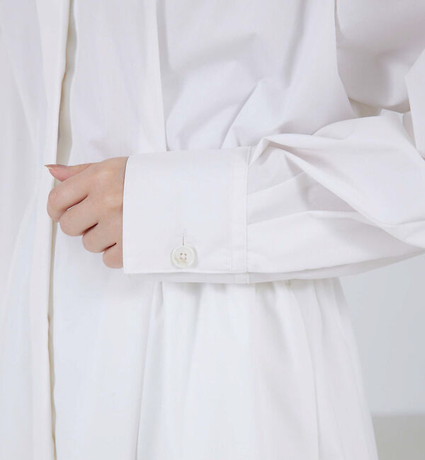 qualite「ウエストギャザーシャツワンピース」|ワンピース|