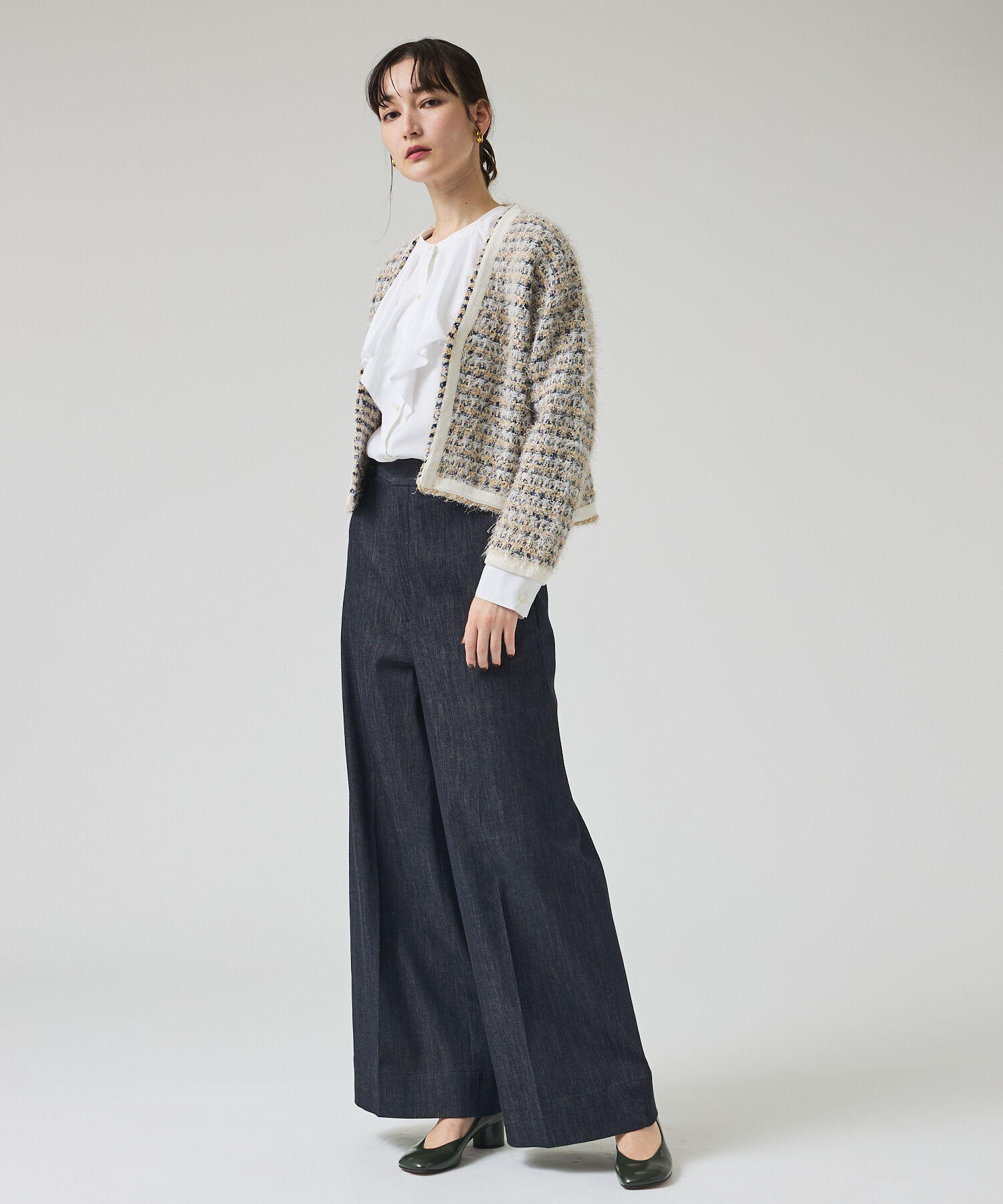 qualite「ツィードニットカーディガン」|カーディガン|