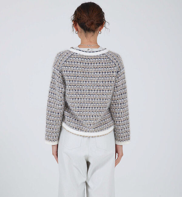 qualite「ツィードニットカーディガン」|カーディガン|