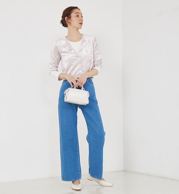 qualite「トリコットベロアショートカーデ」|カーディガン|