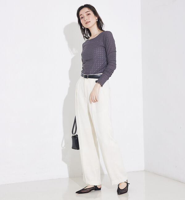 qualite「ジャカードニットメロウトップス」|Tシャツ・カットソー|