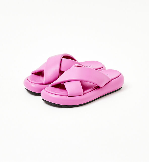 AU BANNISTER「【LAROUTE】クロスベルトラウンドソール」|サンダル|ピンク