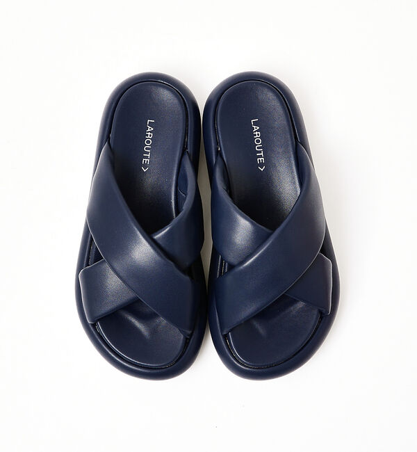 AU BANNISTER「【LAROUTE】クロスベルトラウンドソール」|サンダル|