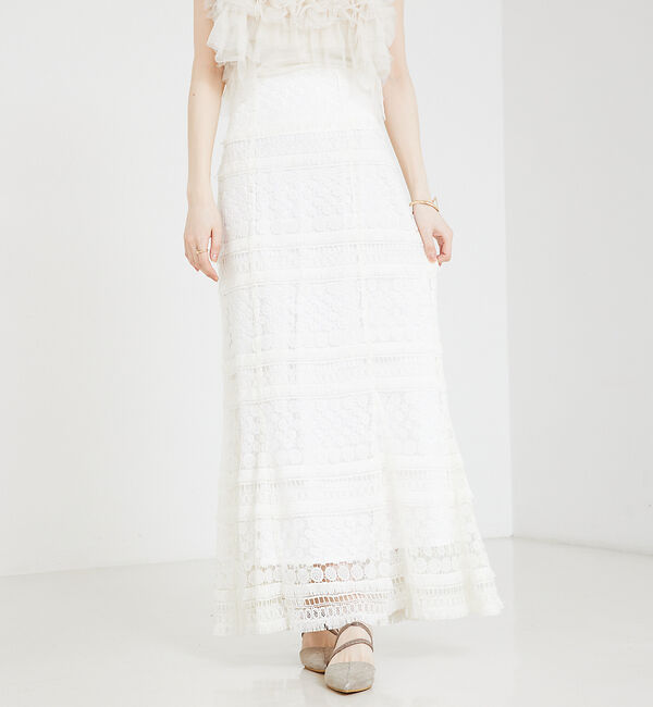 SELFIST「ケミカルレースマーメイドスカート」|スカート|オフホワイト