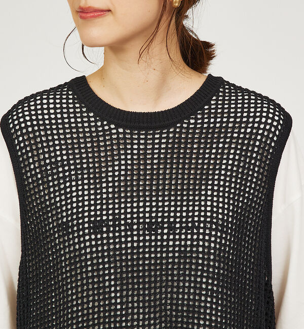 abahouse mavie「メッシュニットノースリプルオーバー」|ニット・セーター|