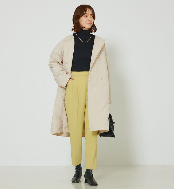 abahouse mavie「キルトリバーシブルコート」|ノーカラーコート|