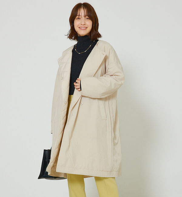 abahouse mavie「キルトリバーシブルコート」|ノーカラーコート|