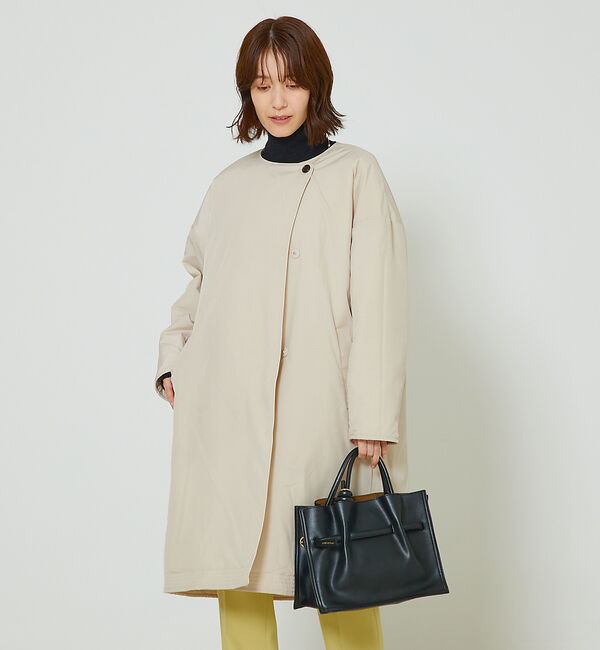 abahouse mavie「キルトリバーシブルコート」|ノーカラーコート|