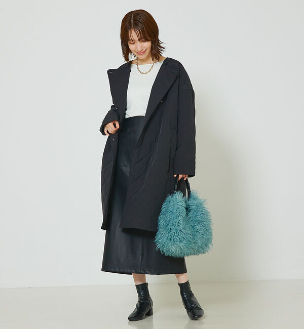 abahouse mavie「キルトリバーシブルコート」|ノーカラーコート|