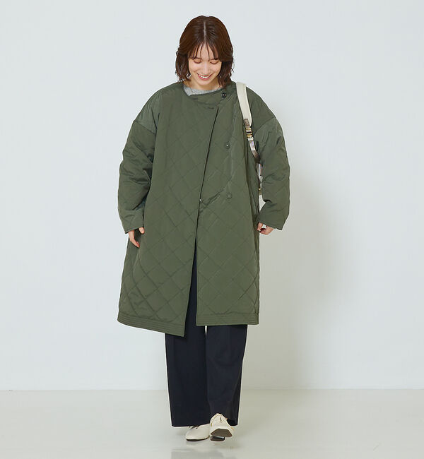 abahouse mavie「キルトリバーシブルコート」|ノーカラーコート|