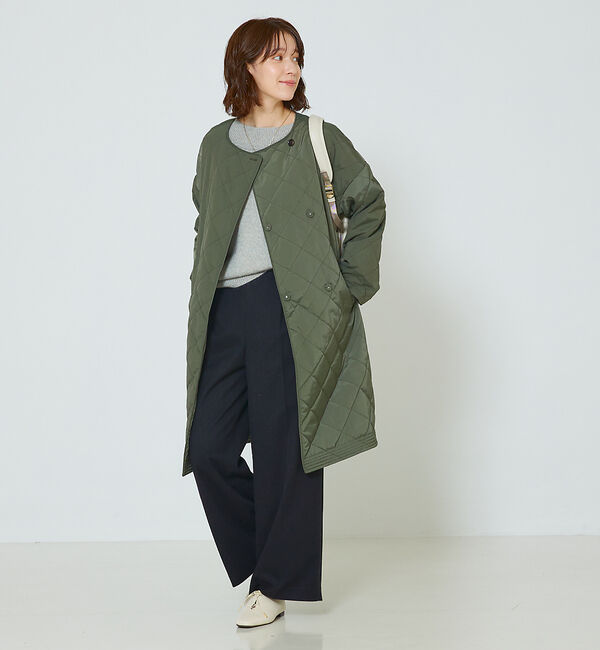 abahouse mavie「キルトリバーシブルコート」|ノーカラーコート|