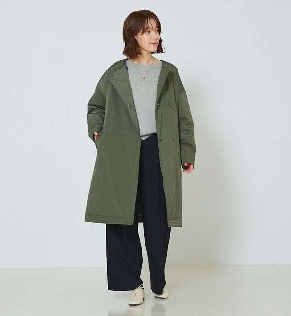 abahouse mavie「キルトリバーシブルコート」|ノーカラーコート|