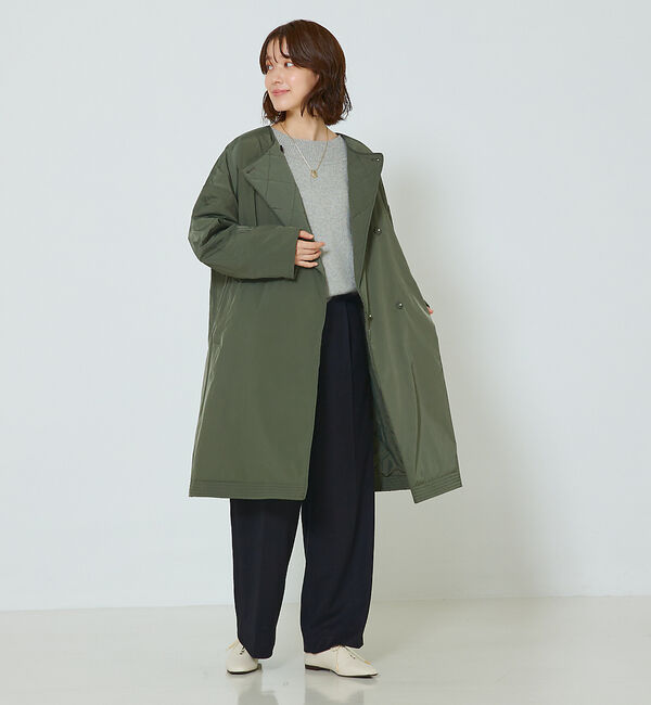 abahouse mavie「キルトリバーシブルコート」|ノーカラーコート|