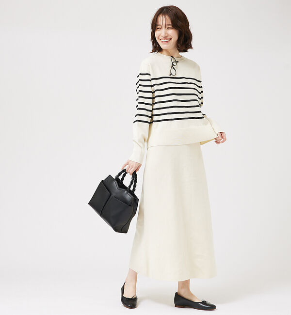 abahouse mavie「【セットアップ対応】ボーダーニットプルオーバー」|ニット・セーター|