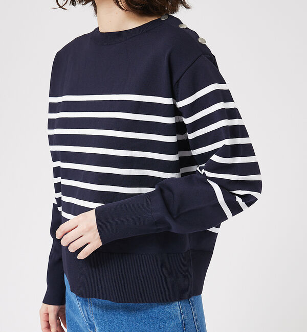 abahouse mavie「【セットアップ対応】ボーダーニットプルオーバー」|ニット・セーター|