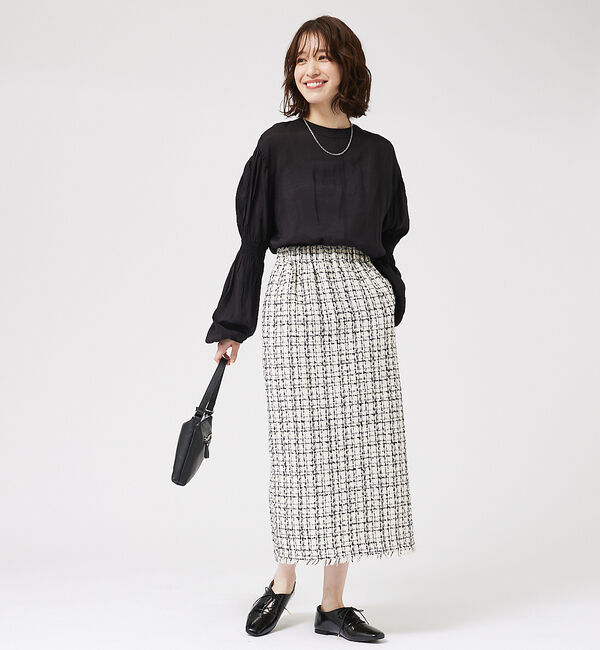 abahouse mavie「【セットアップ対応】ツィードタイトスカート」|スカート|