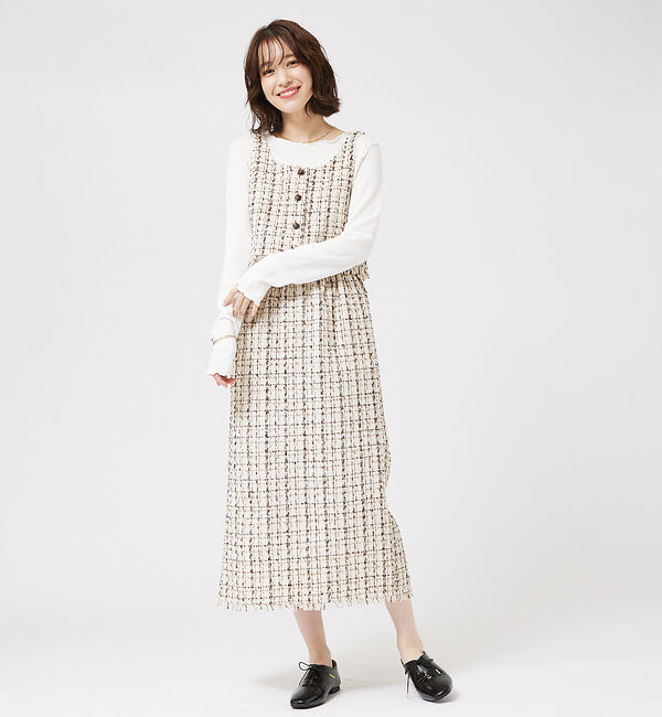 abahouse mavie「【セットアップ対応】ツィードタイトスカート」|スカート|