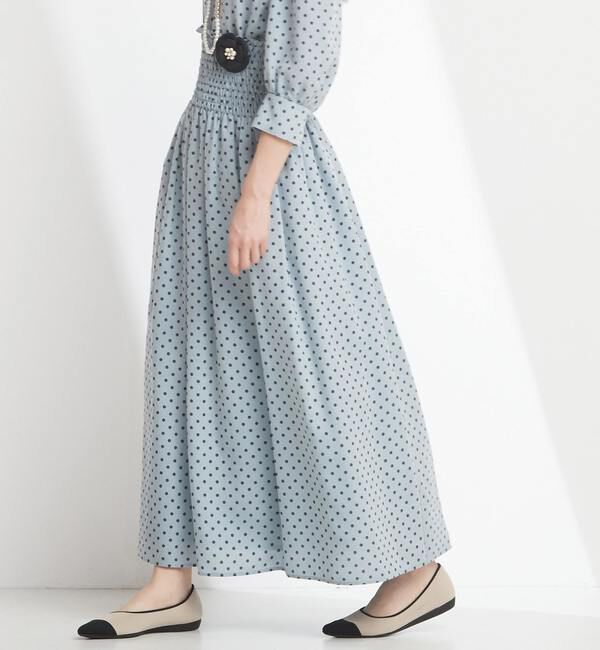 TIARA「ドットプリント2WAYスカート」|スカート|サックス