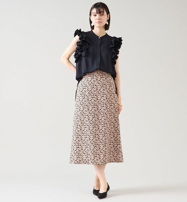 TIARA「Pansyプリントリボンベルトスカート（セットアップ可）」|スカート|