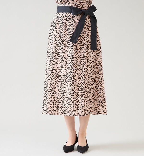 TIARA「Pansyプリントリボンベルトスカート（セットアップ可）」|スカート|