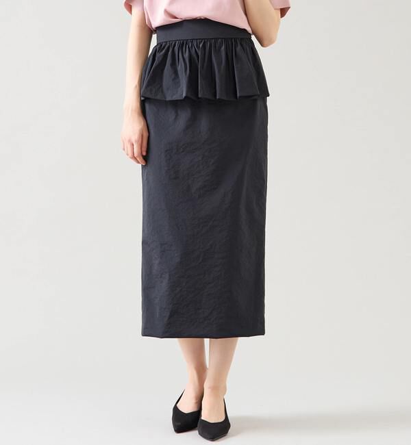 TIARA「ペプラムベルトストレッチタイトスカート」|スカート|ブラック