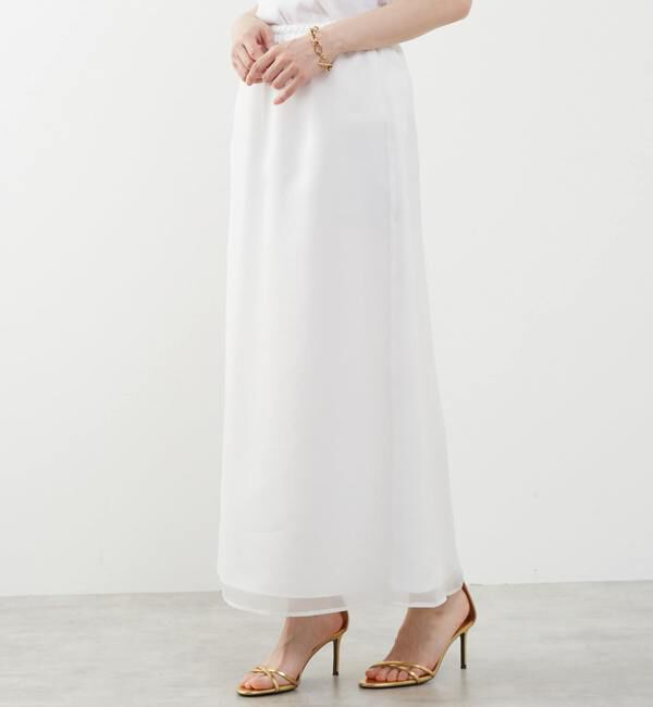 Soffitto「シアーAラインサイドスリットスカート」|スカート|ホワイト