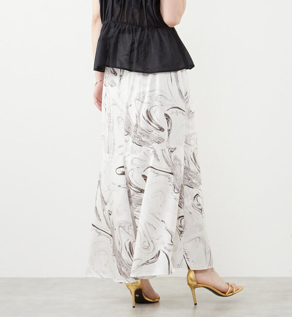 Soffitto「サテンプリントマーメイドスカート」|スカート|
