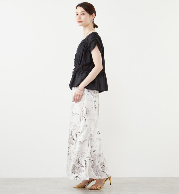 Soffitto「サテンプリントマーメイドスカート」|スカート|