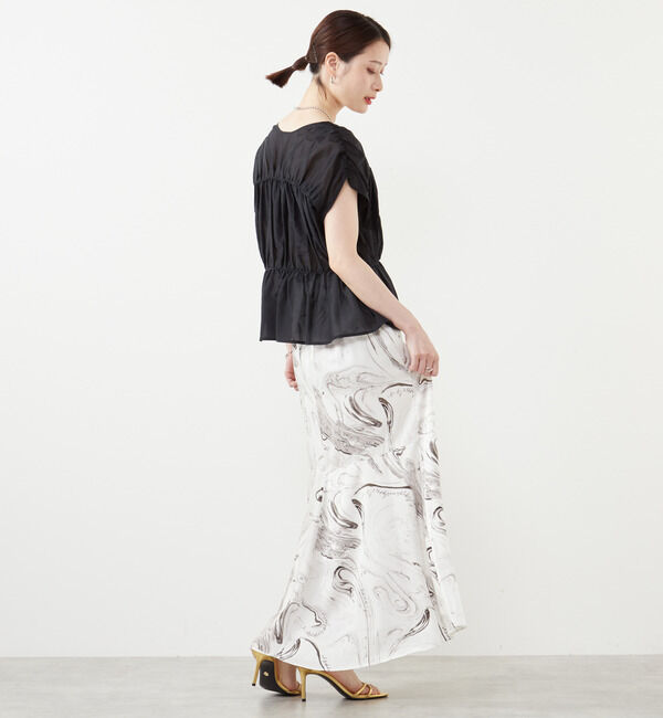 Soffitto「サテンプリントマーメイドスカート」|スカート|