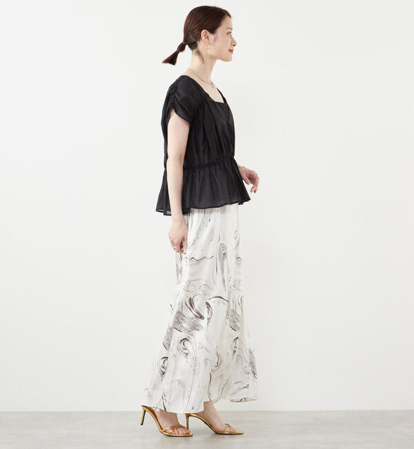Soffitto「サテンプリントマーメイドスカート」|スカート|
