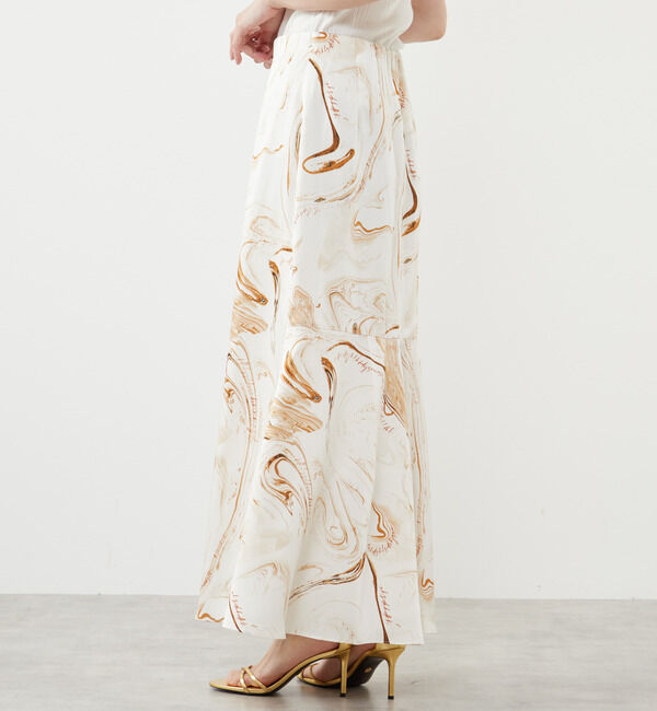 Soffitto「サテンプリントマーメイドスカート」|スカート|