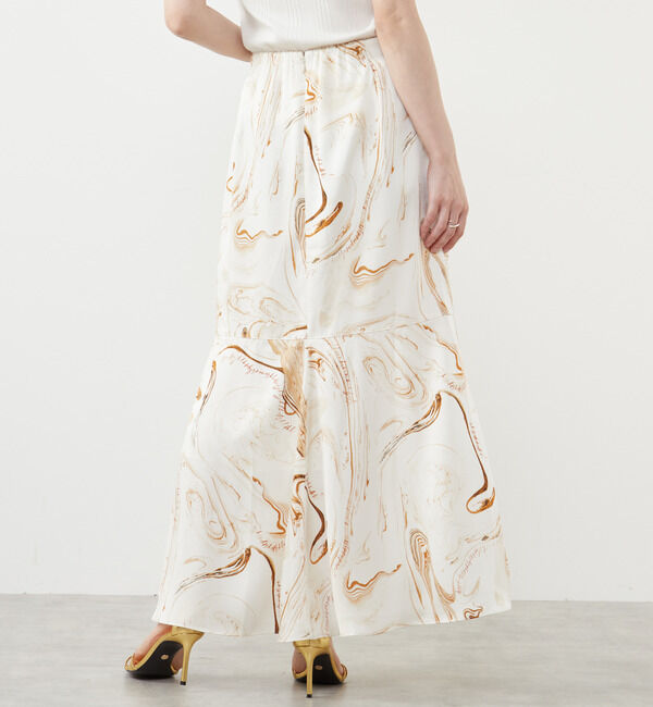 Soffitto「サテンプリントマーメイドスカート」|スカート|