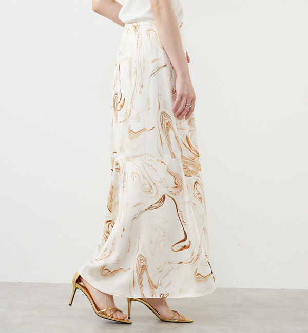 Soffitto「サテンプリントマーメイドスカート」|スカート|